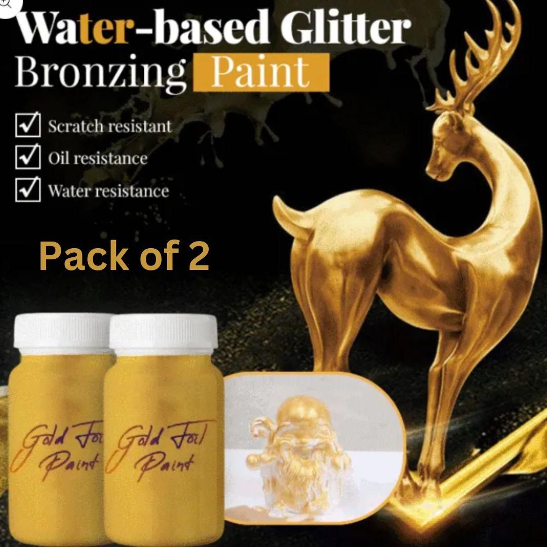 Water-based Glitter Bronzing Paint metallic paint 100g (Pack of 2)